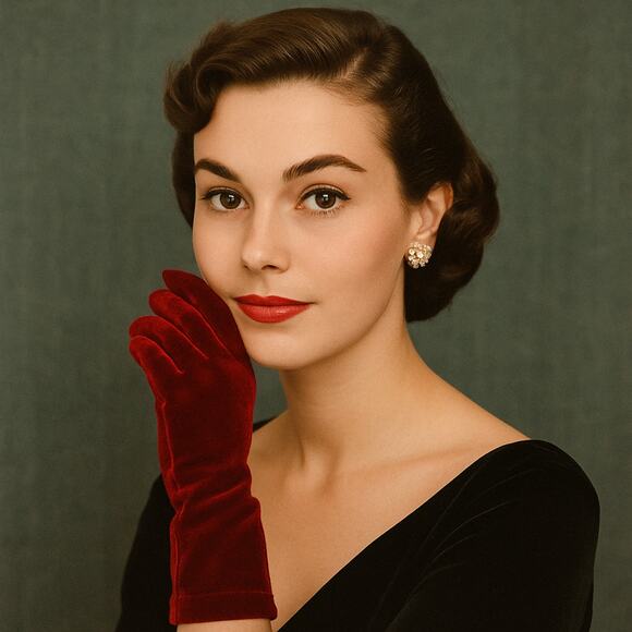 Burgundy Velvet Wrist Length Dress Gloves Church Formal Accessory – Hey Viv - Picture 2 of 6